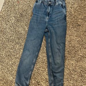 H&M straight leg, high waisted, stone washed jeans size 10